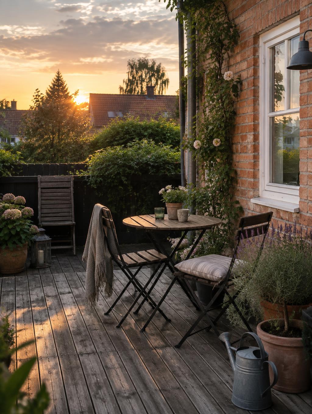 Terrassehjørne med græsser